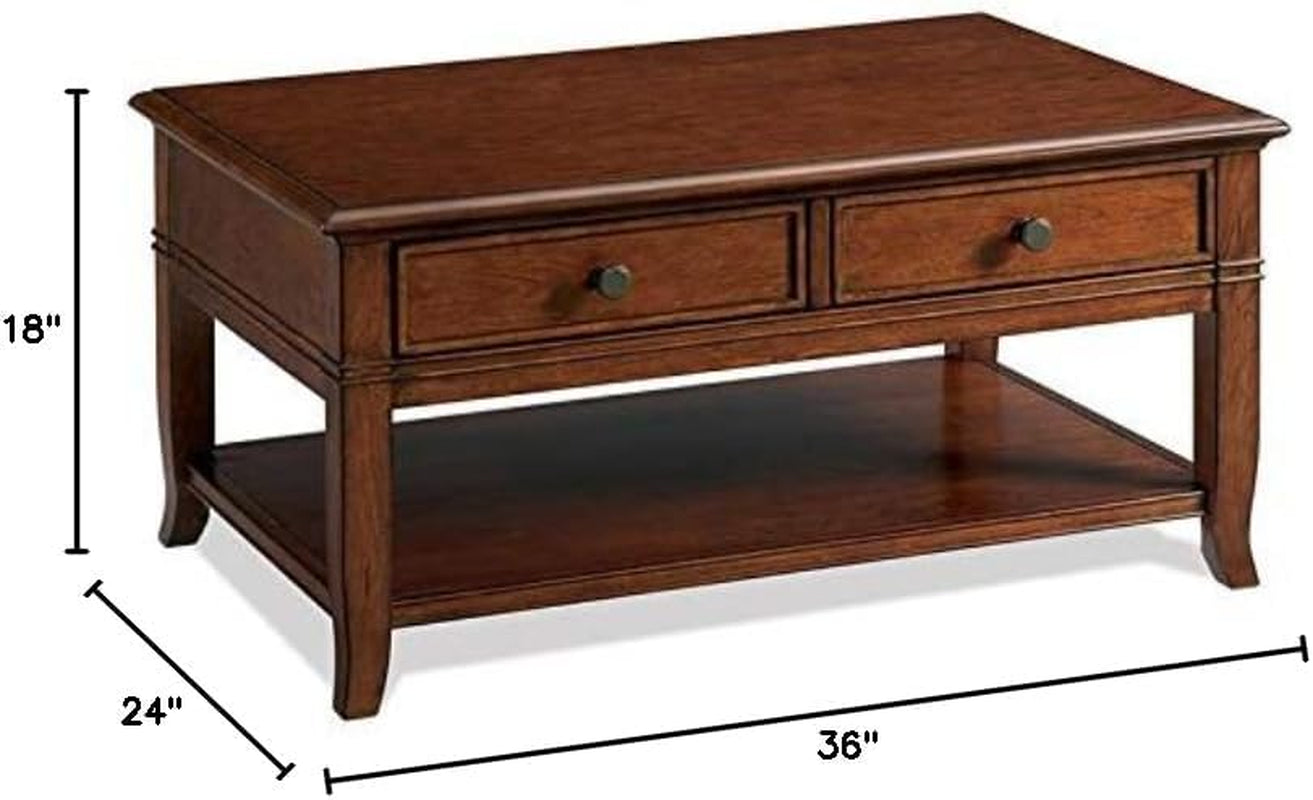Contemporary Storage Coffee Table in Burnished Cherry