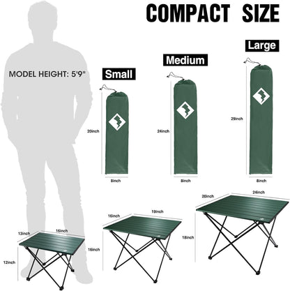 Portable Camping Side Table, Ultralight Aluminum Folding Beach Table with Carry Bag for Outdoor Cooking, Picnic, Camp, Boat, Travel