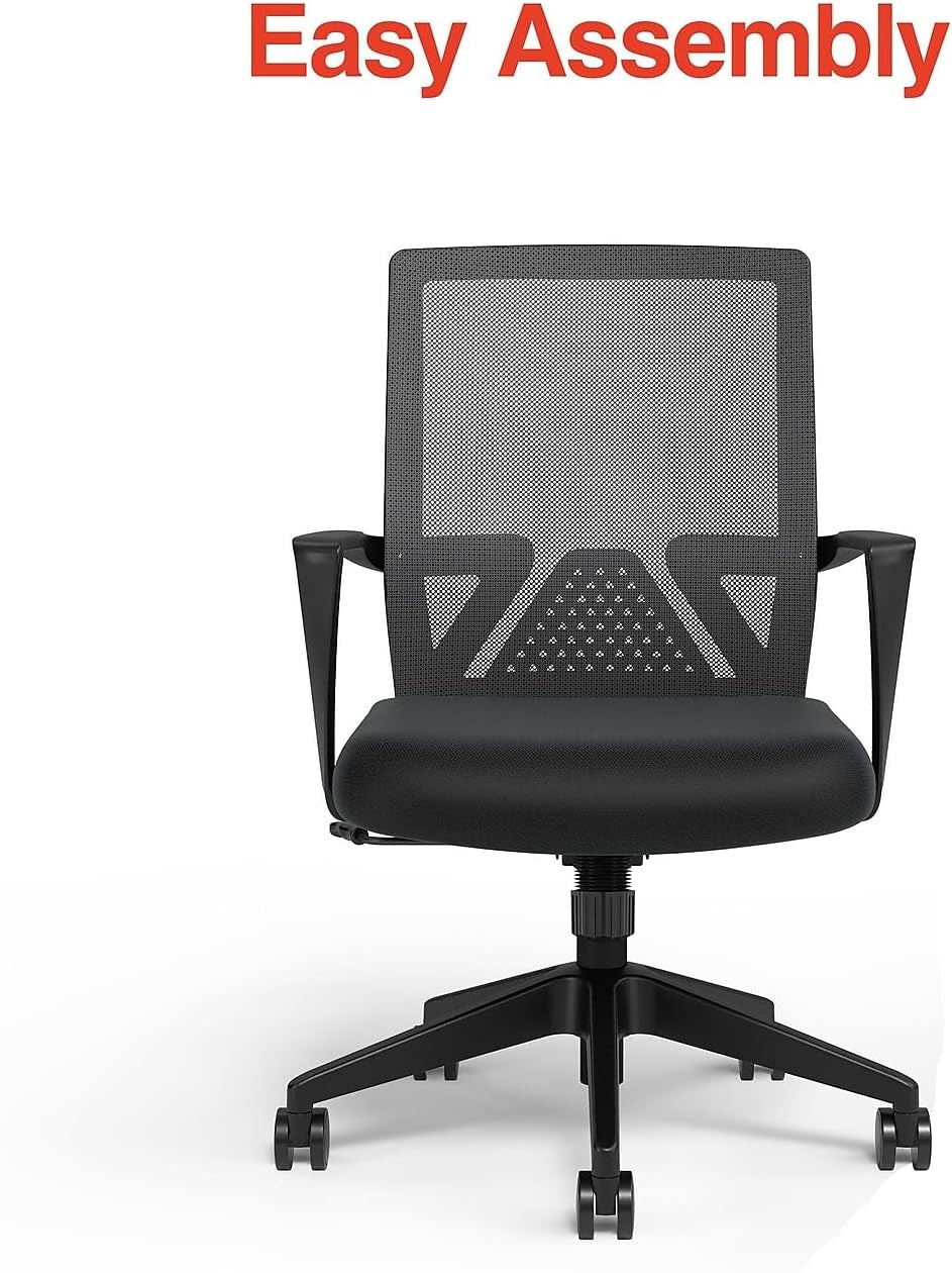 Cartwright Ergonomic Office Desk Chair, Adjustable with Breathable Mesh & Lumbar Support, Perfect for Home & Office, Black