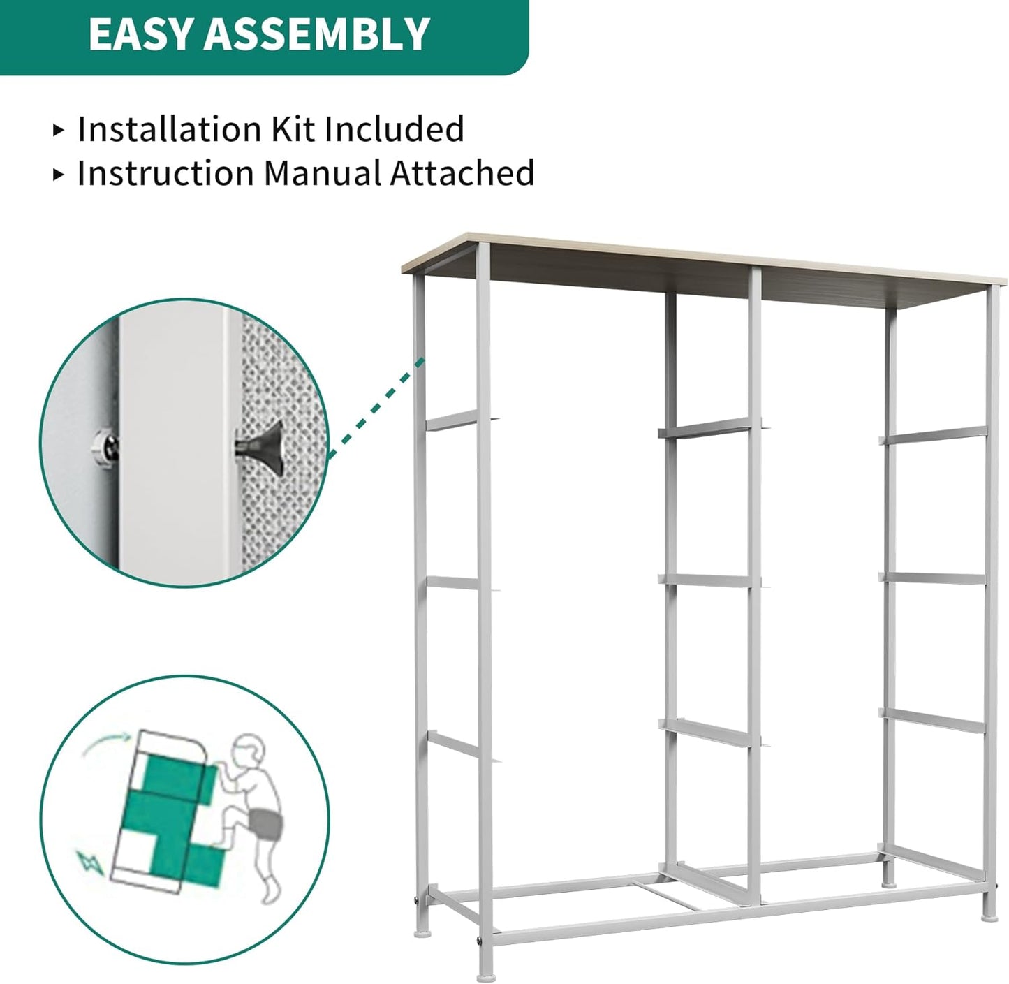 8 Drawers Dresser - Fabric Storage Tower, Organizer Unit for Room, Living Room & Closets - Sturdy Steel Frame, Easy Pull Fabric Bins & Wooden Top