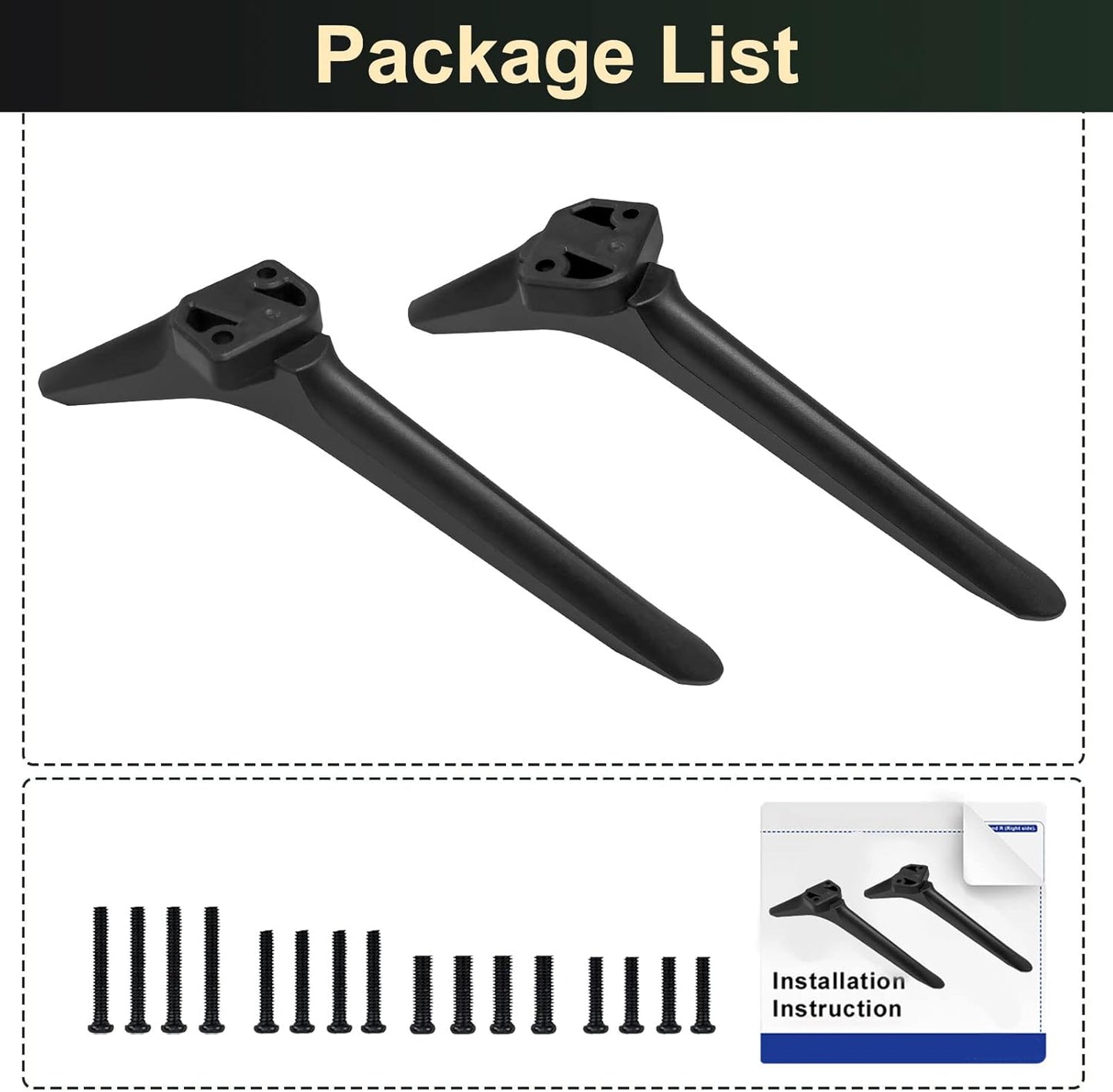 TV Stand for Hisense TV Stand Legs, Check Fit, for Specific TV Bottom Ports. Fits Select Hisense Models. Confirm Description Picture before Buying - Avoid Mismatch.