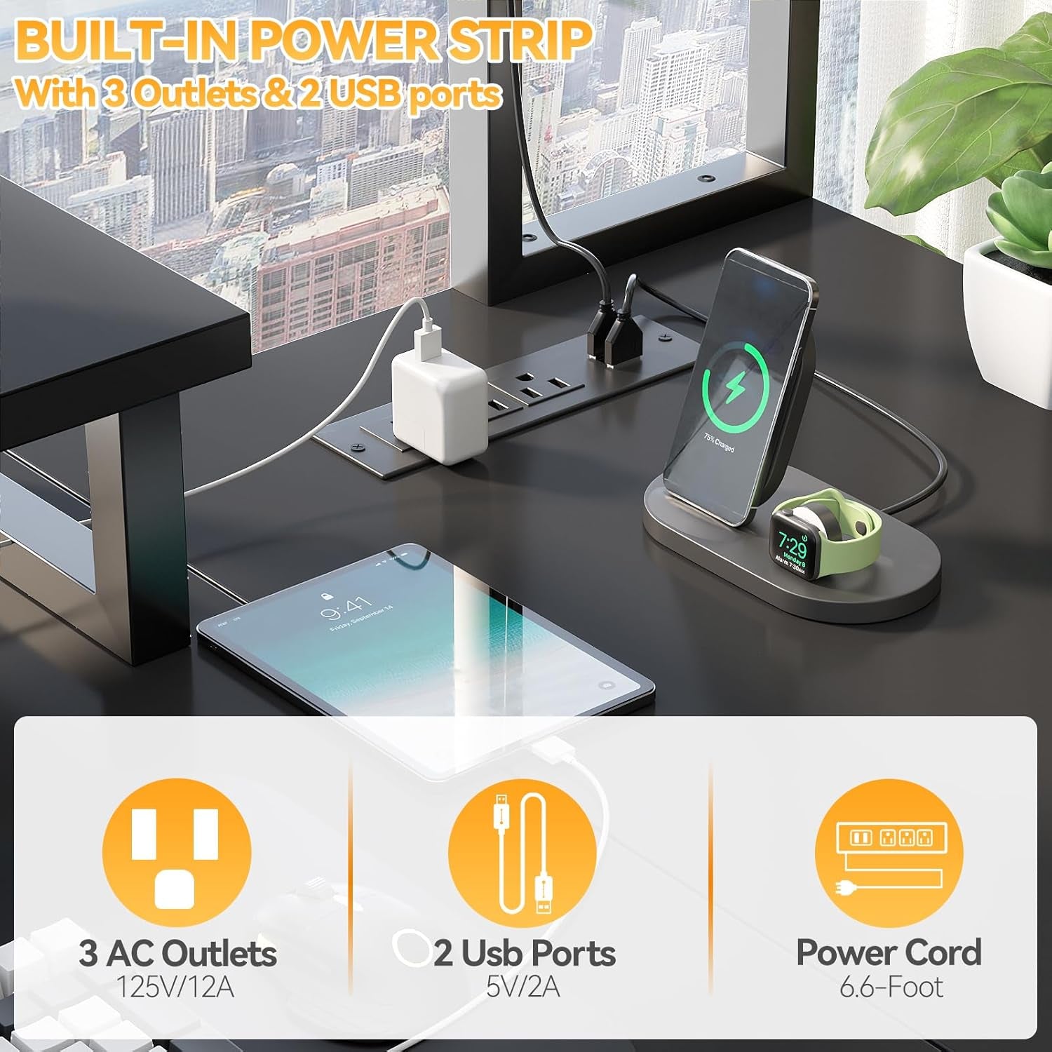 Small L Shaped Gaming Desk with LED Lights & Power Outlets, Reversible L-Shaped Computer Desk with Monitor Stand & Storage Shelf, Corner Desks Home Office Desk with Storage Bag, Black