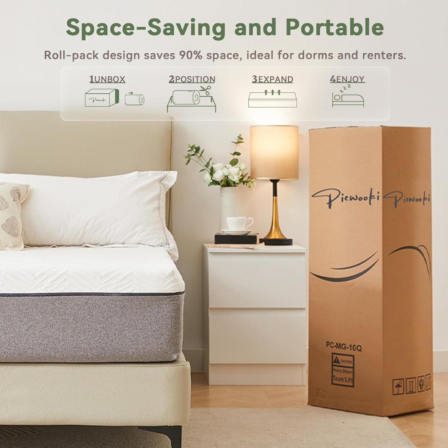 Twin Mattress, 6 Inch Memory Foam Twin Size Mattress in a Box with Washable Removable Cover, Soft and Comfortable, Pressure Relief, Medium Firmness