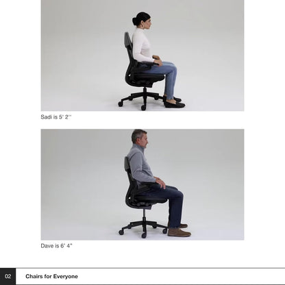 Gesture Office Chair - Ergonomic Work Chair with Wheels for Carpet - Comfortable - Intuitive-To-Adjust for Desk - 360-Degree Arms - Licorice Fabric, Dark Frame