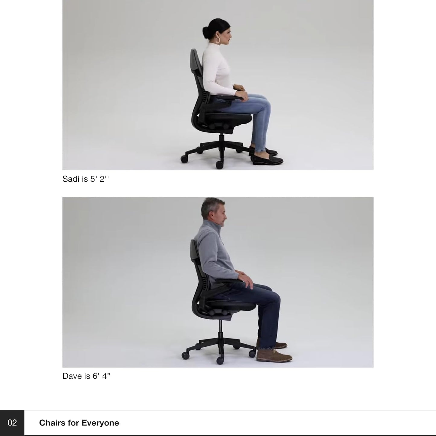 Gesture Office Chair - Ergonomic Work Chair with Wheels for Carpet - Comfortable - Intuitive-To-Adjust for Desk - 360-Degree Arms - Graphite Gray Fabric