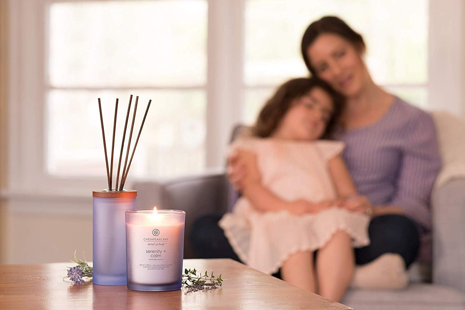 Medium Jar Scented Candle Serenity + Calm (Lavender Thyme) Home Décor Orange Gifting Idea Burn Time of 50 Hours