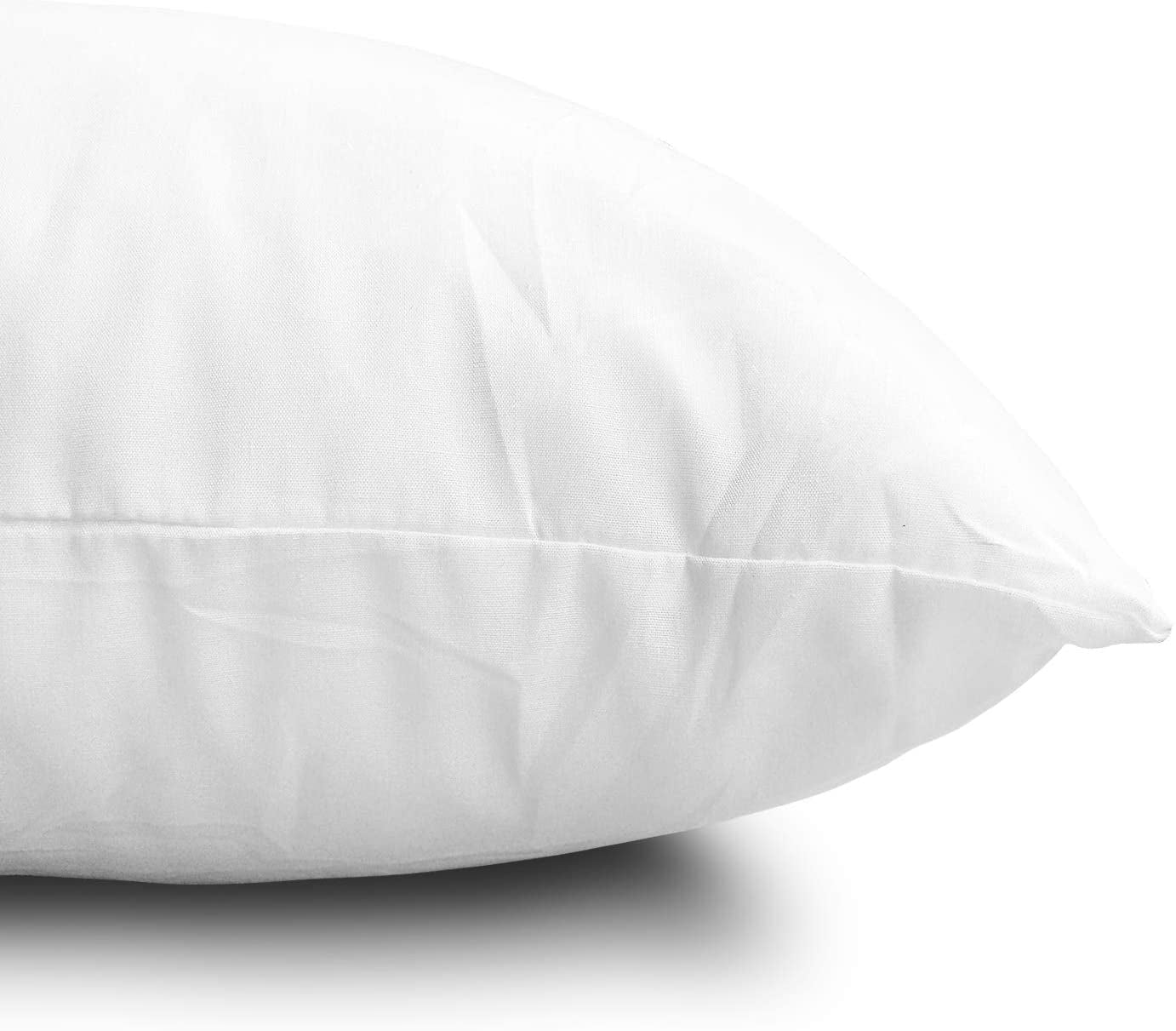 Throw Pillow Inserts, Set of 2 Lightweight down Alternative Polyester Pillow, Couch Cushion, Sham Stuffer, Machine Washable. (White, 18X18)