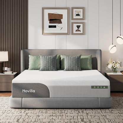 Queen Mattress 14 Inch, Gel Queen Memory Foam Mattress in a Box with Cool-Touch Nylon Cover for Cooling Night Sleep, Pain Relief & Spinal Support with Comfort Foam, Certipur-Us Certified