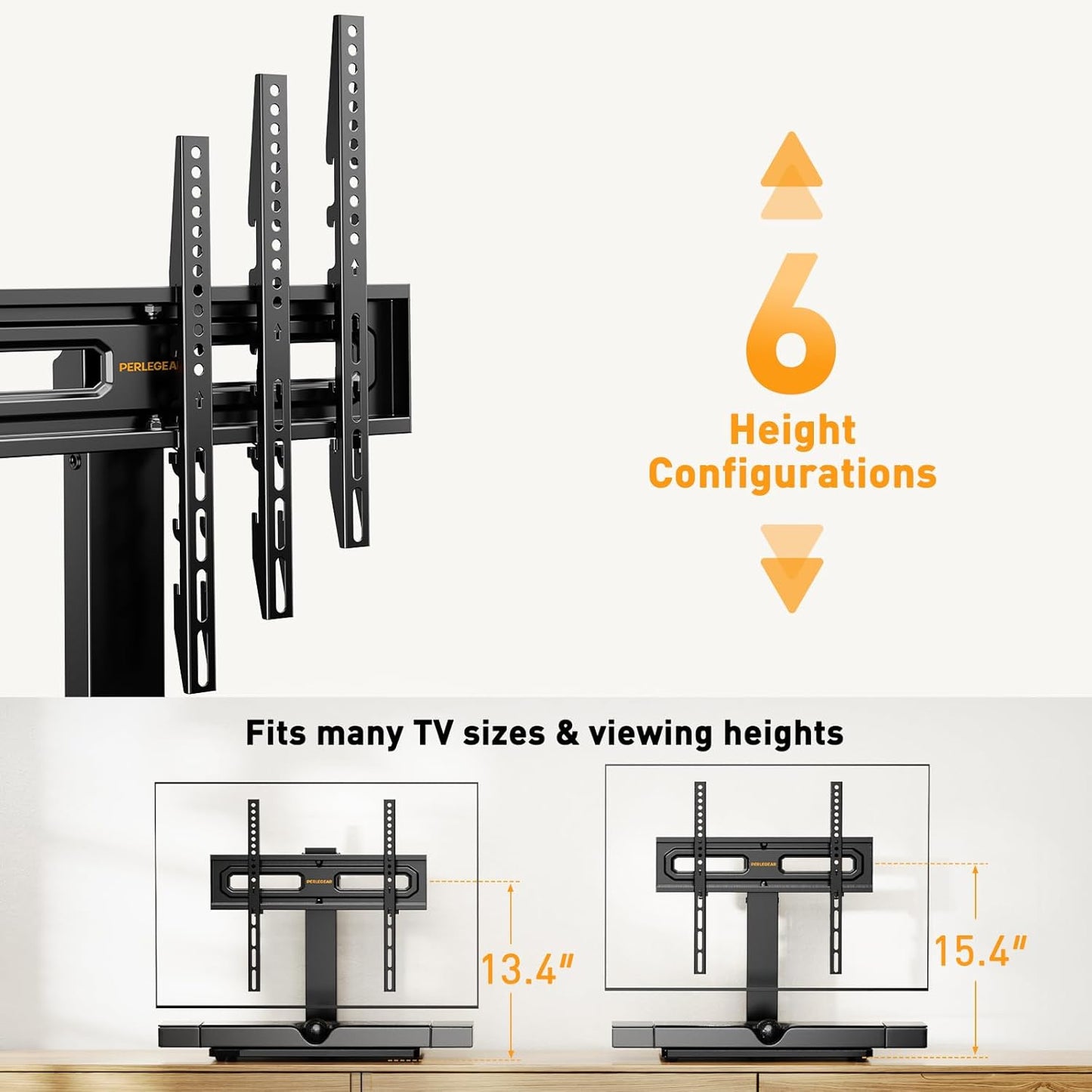 TV Stand Mount, Universal Swivel TV Stand for 32–65 Inch LCD/LED/OLED Tvs up to 88 Lbs, TV Legs with Tempered Glass Base, Height Adjustable TV Base Stand with Tilt, Max VESA 400X400Mm