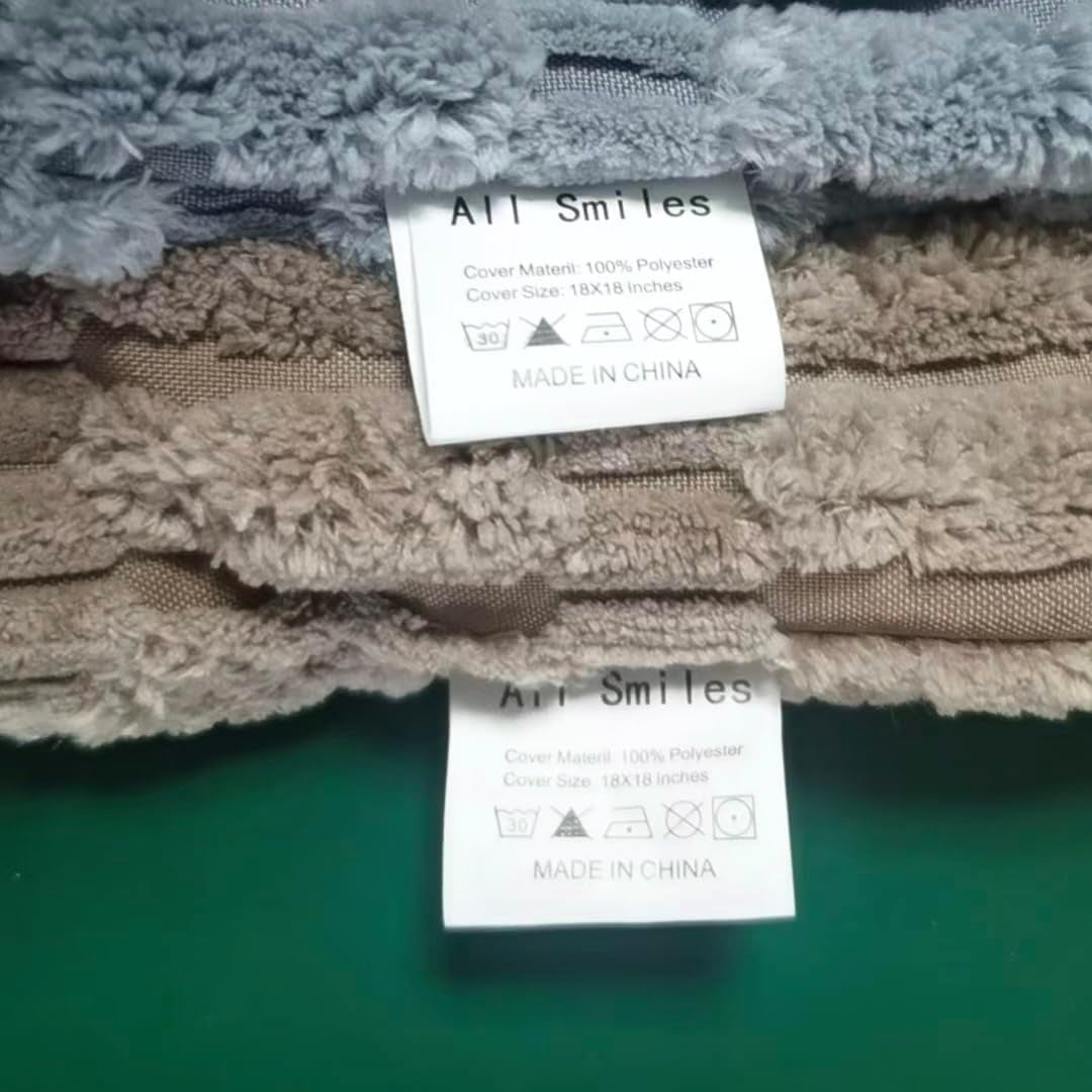 Couch Decorative Throw Pillow Covers 18X18 Set of 4 Neutral Winter Farmhouse Rustic Boho Home Decor Soft Plush Striped Corduroy Square Cushion Case for Living Room Bed SOFE