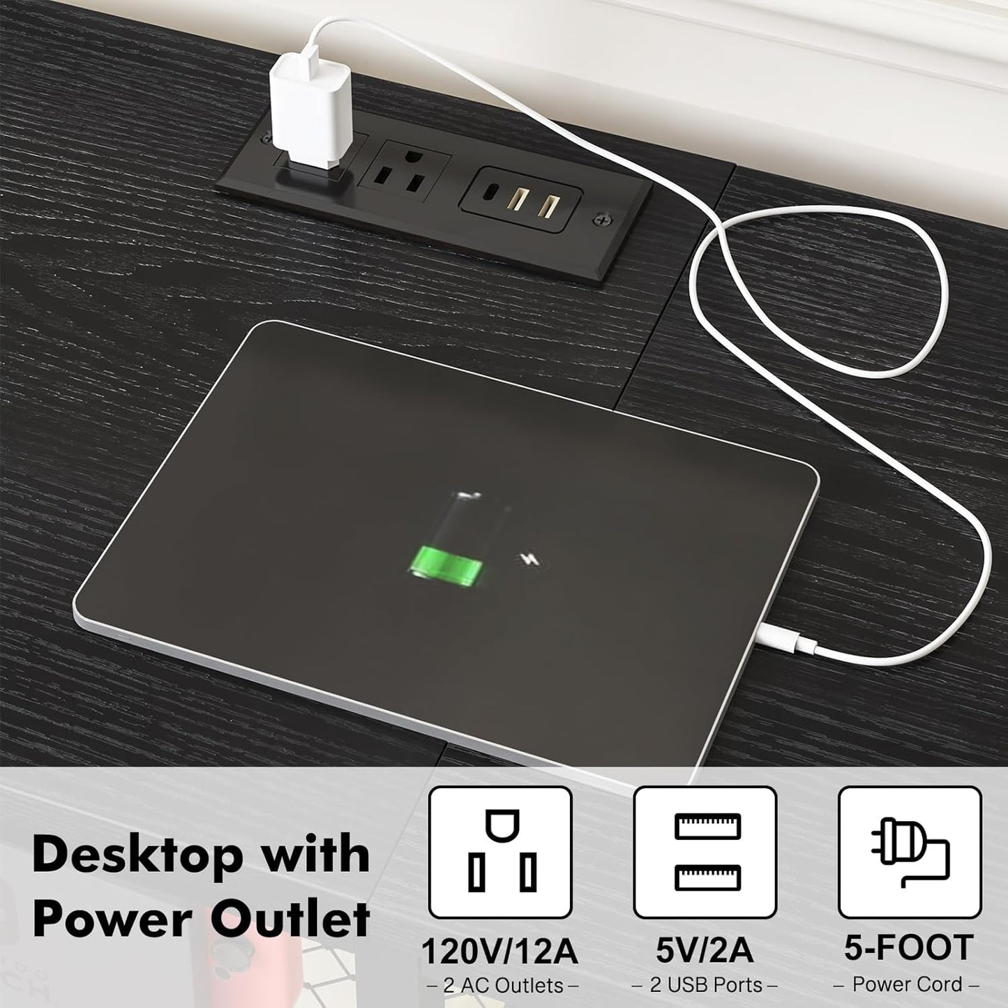 TV Stand for 55 Inch Tvs, Entertainment Center with Movable Shelf Panels, Power Outlet and LED Lights Open Storage Shelves, TV Media Console Table for Living Room and Bedroom, Black