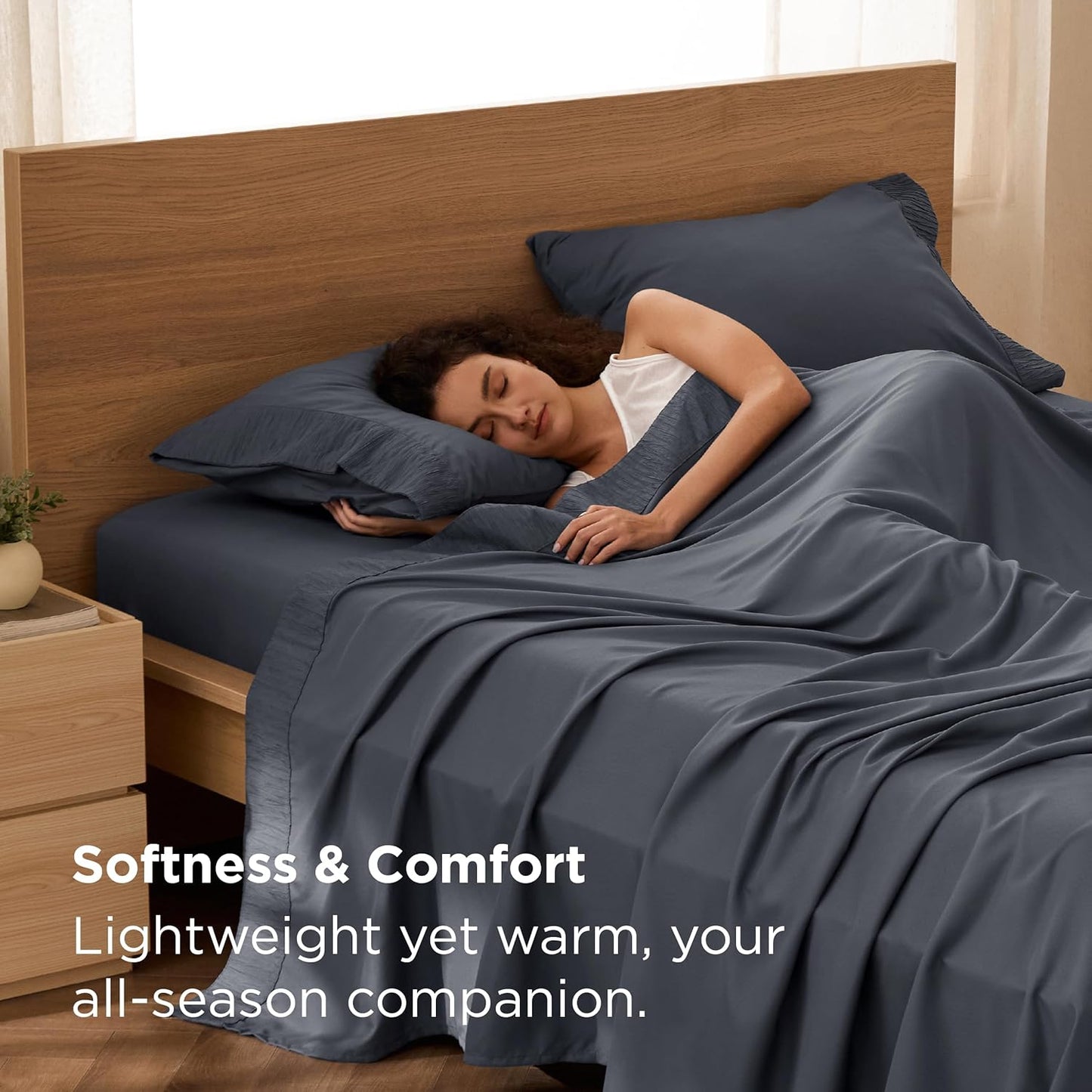 Full Size Bed Sheets - 4 Pieces Soft Full Sheet Set - Breathable & Cooling - Hotel Luxury - Easy Care Polyester Microfiber Bedding for Women, Men, Dark Grey