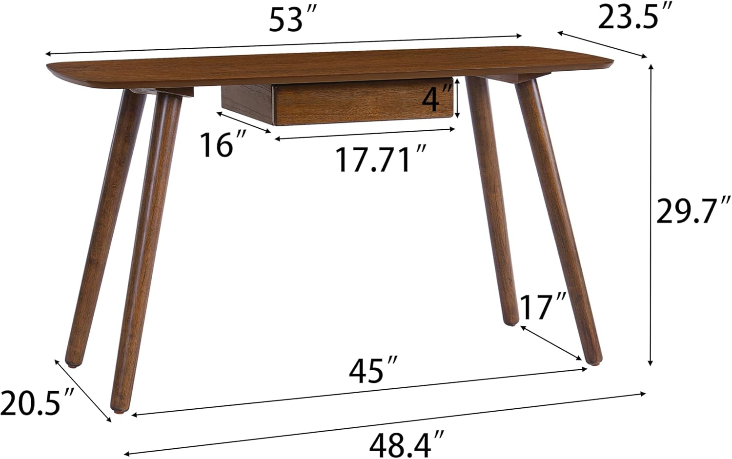 Study Computer Desk,Office Desk, Study Table,Writing Desk with Drawer for Home,Office Modern Furniture,Walnut Color