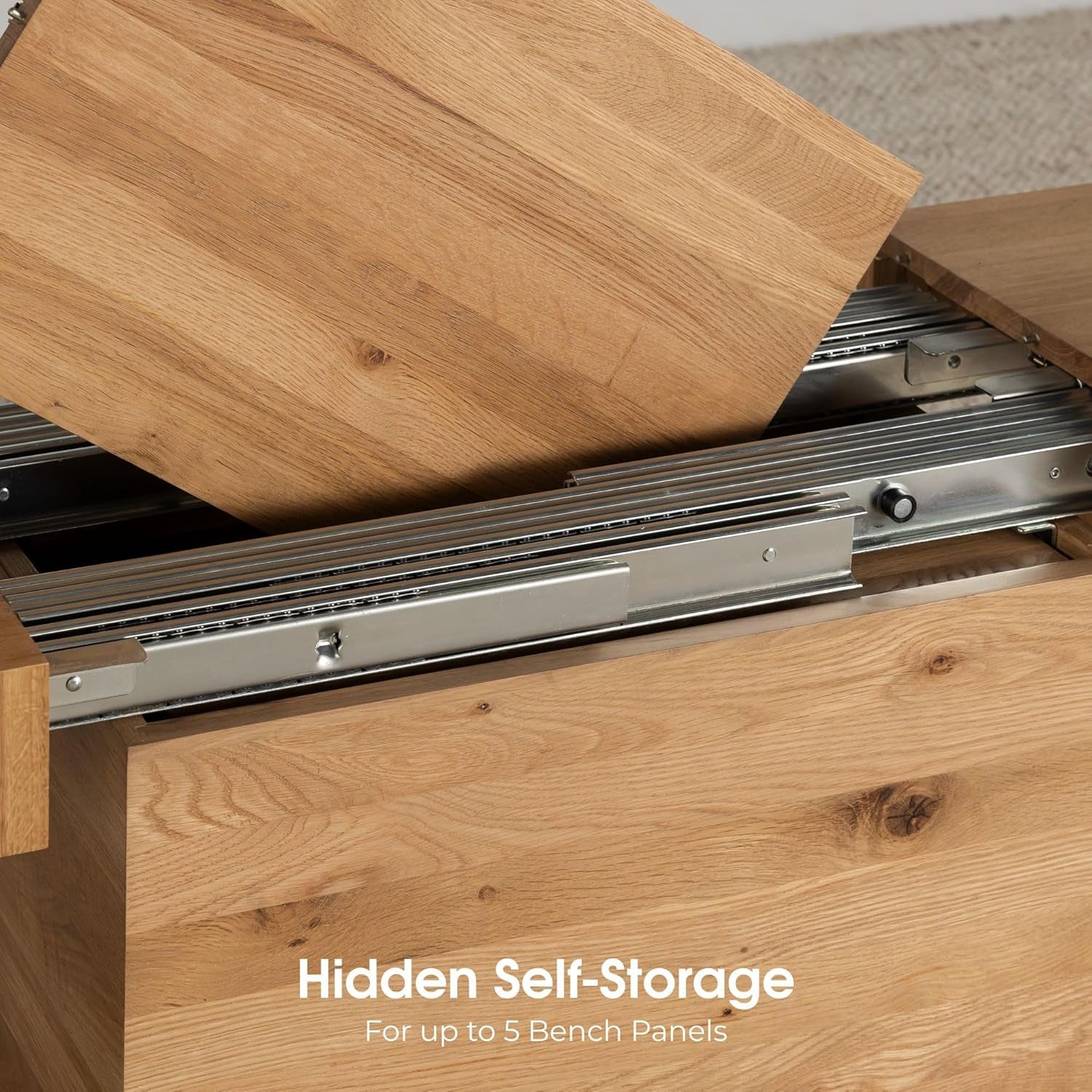 - Solid Wood Extendable Dining Table with Bench and Sideboard Storage, Seats 2-12, Space-Saving Furniture, Scandinavian Oak, Natural Finish (Table + Bench + Coffe Table)