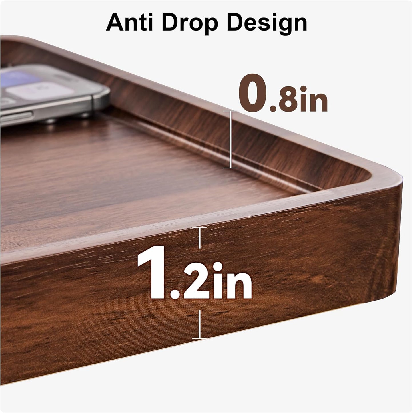 TV Tray Table Sofa Side Table Adjustable Height, 360°Swivel Couch Table for Small Spaces, C Shaped End Tables Living Room and Bedroom for Sofa, Bed, Chair, Snack, Living Room (Walnut Brown)