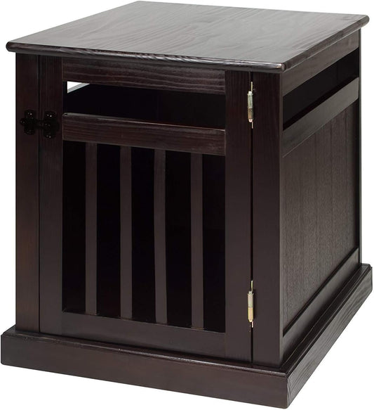 Wooden Small Pet Crate, End Table, Espresso,19.5"W X 22.5"D X 22.5"H