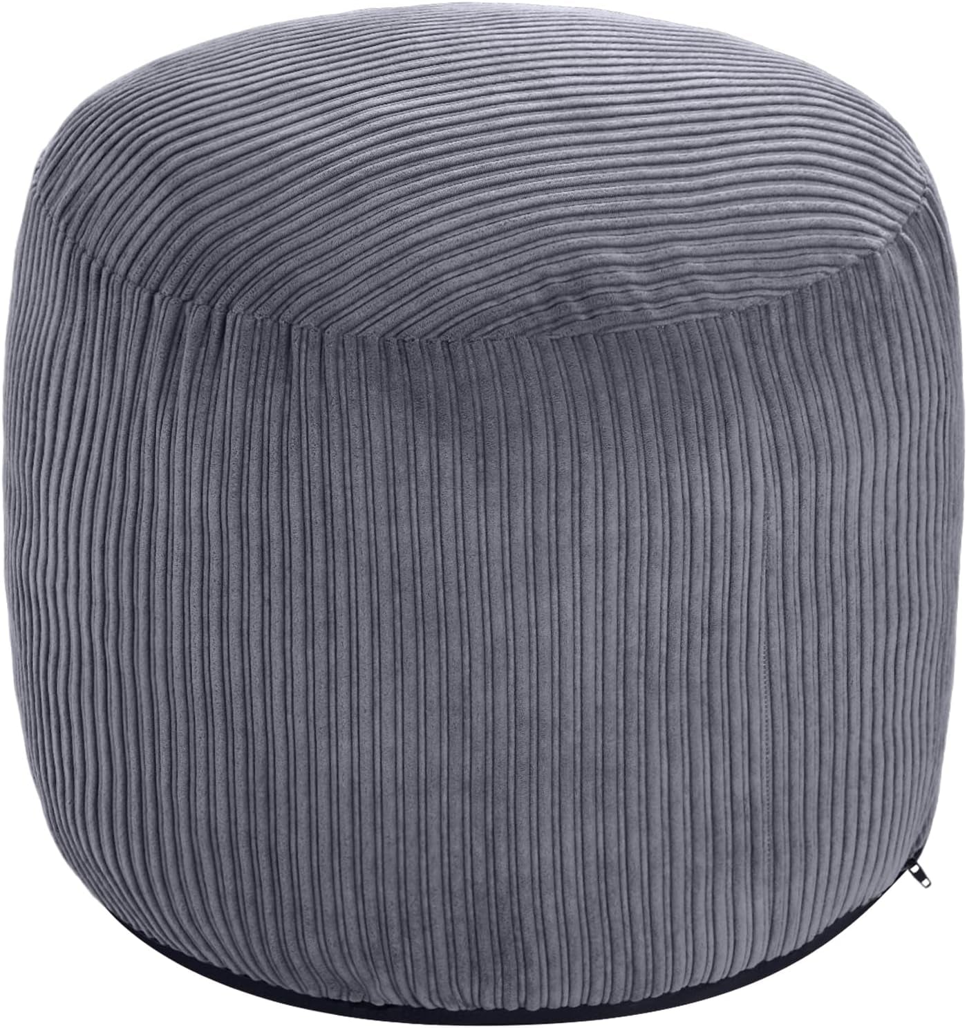 Pouf Ottoman Foot Stools Ottoman with Foam Small Corduroy Ottomans for Living Room Ottomans Pouf 20X15 Floor Poufs Foot Rest for Office Chair Dark Grey Foot Stool Small