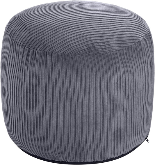 Pouf Ottoman Foot Stools Ottoman with Foam Small Corduroy Ottomans for Living Room Ottomans Pouf 20X15 Floor Poufs Foot Rest for Office Chair Dark Grey Foot Stool Small