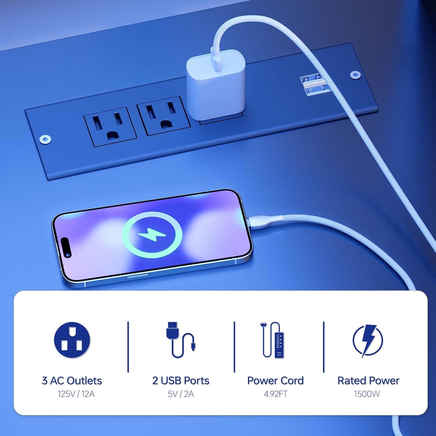 L Shaped Computer Desk with Reversible Side Storage Shelves, 49 Inch Gaming Desk with Power Outlets and Led Lights, PC Table for Home Office and Bedroom Black