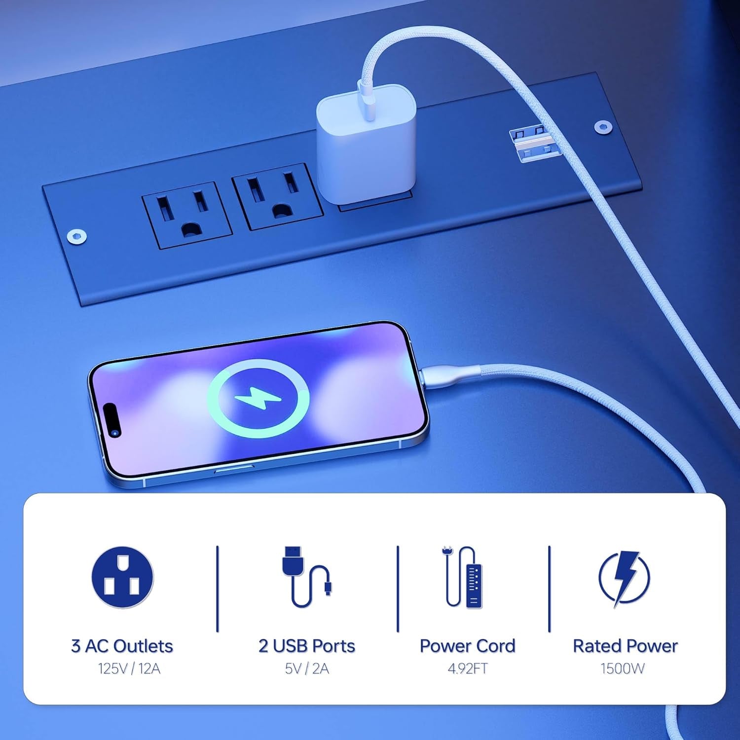 L Shaped Computer Desk with Reversible Side Storage Shelves, 49 Inch Gaming Desk with Power Outlets and Led Lights, PC Table for Home Office and Bedroom Black