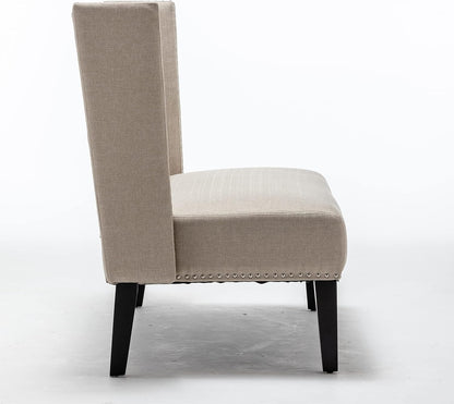 Modern Loveseat Settee Bench Sofa Couch, Upholstered Banquette Dining Bench with Back for Dining Living Room Hallway or Entryway Seating,Putty