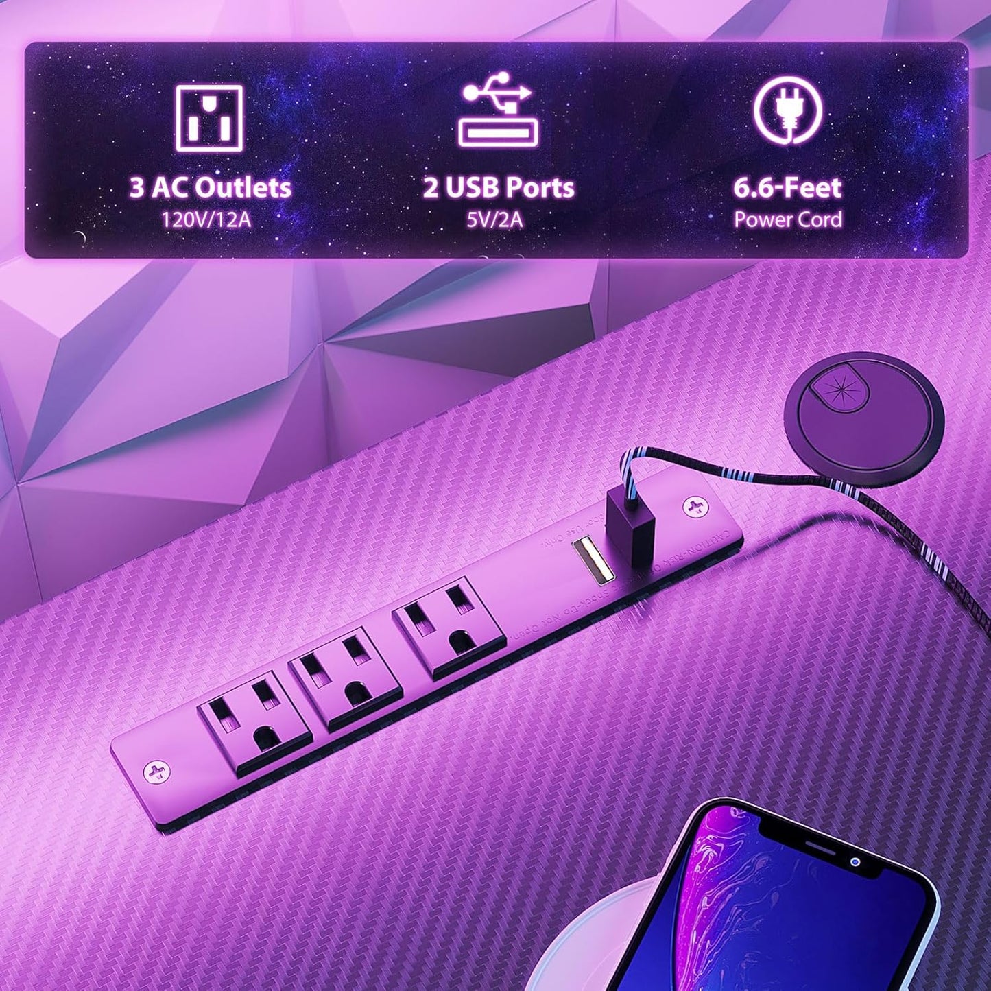 32 Inch Small Gaming Desk with LED Lights & Power Outlets, Computer Desk Gaming Table with Monitor Shelf, Gamer Desk with Carbon Fiber Texture, Kids Boys Desk Gift for Men