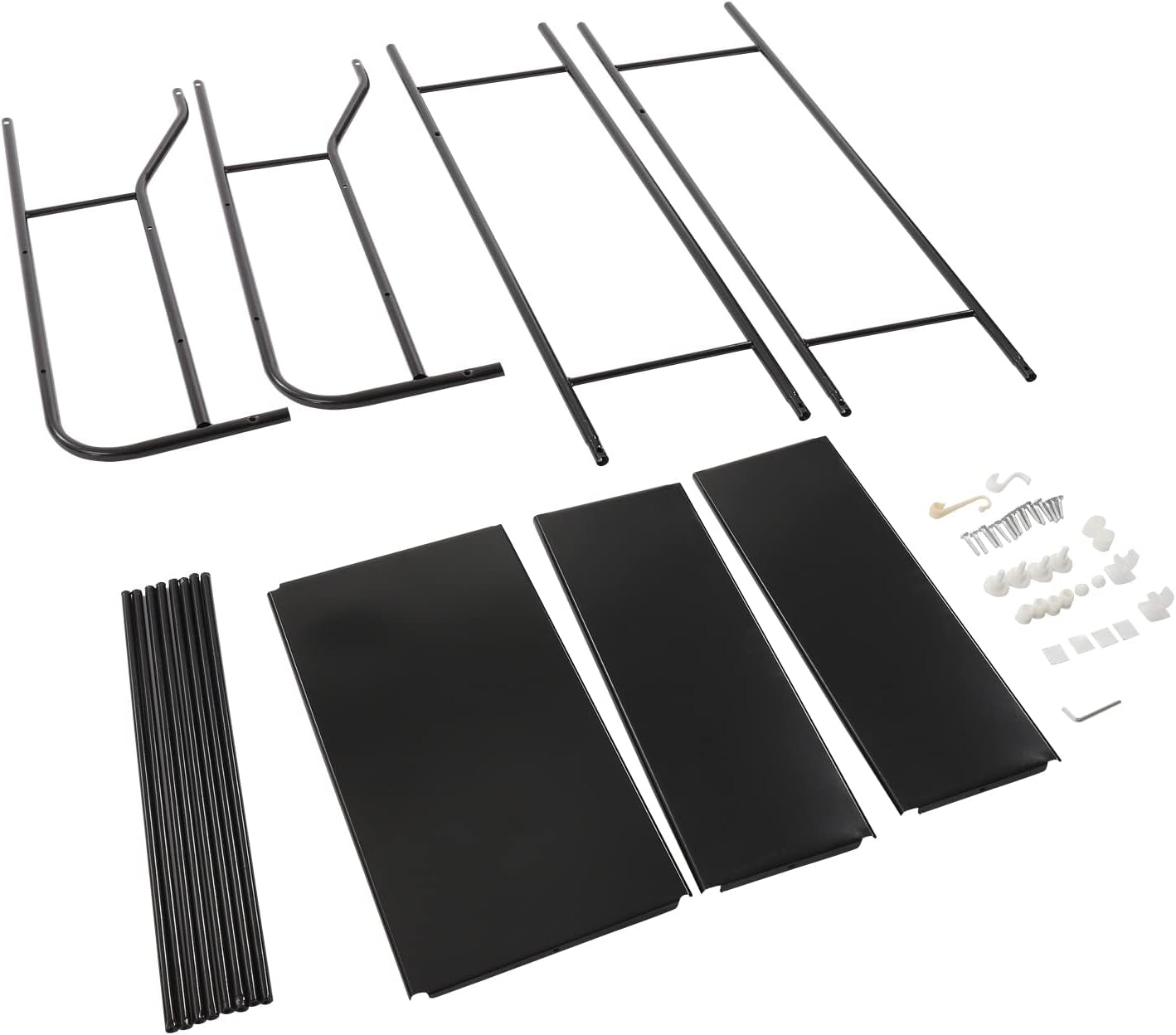 3-Tier Toilet Rack, Bathroom Storage Shelf with Adjustable Pads& Hooks Floor Standing Iron Toilet Stand Corner Space Saver for Balcony Bathroom Kitchen Black