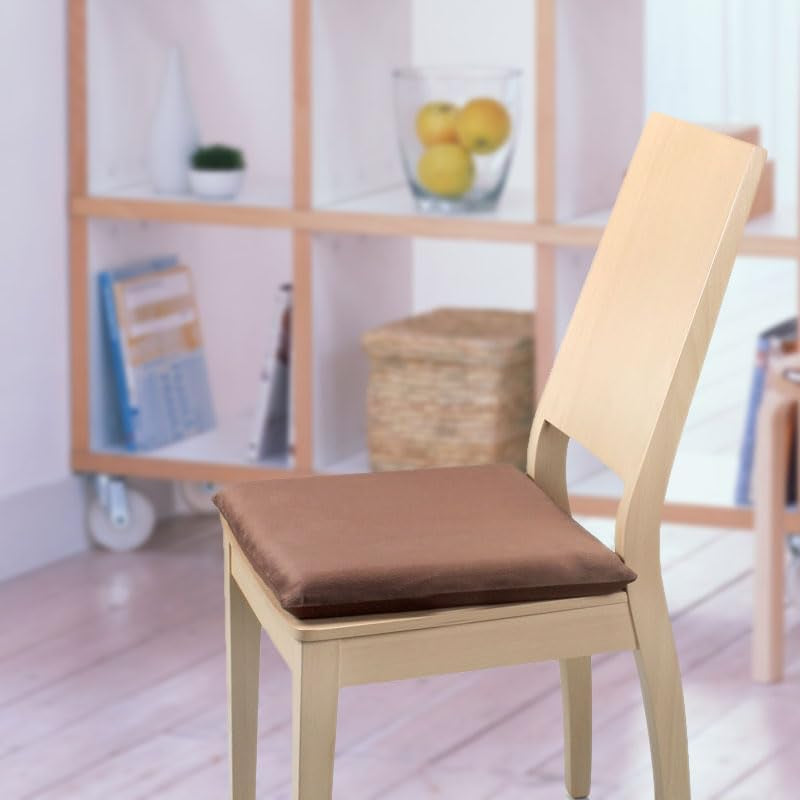 Square Chair Seat Cushion Memory Foam Chair Cushion for Kitchen, Dining,Office or Car 18X18 in Black