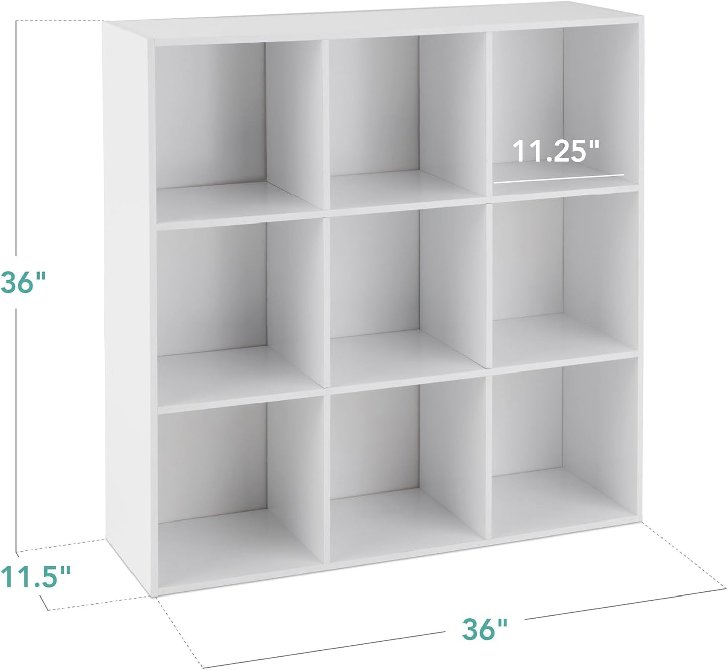 Best Choice Products 9-Cube Storage Organizer, 11In Shelf Opening, Bookcase, Display Shelf, Customizable W/ 3 Removable Back Panels - White