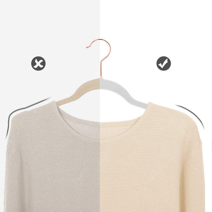 Slim Velvet Hangers, Non-Slip Clothes Hangers with Rose Gold Swivel Hooks, Space-Saving, for Closet, 50 Pack, White UCRF026W03