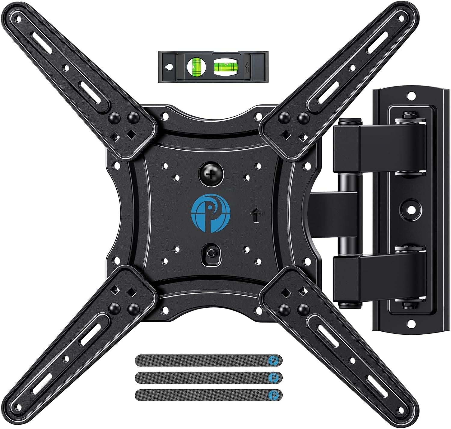 Full Motion TV Wall Mount for 26-60 Inch Flat or Curved Tvs up to 77 Lbs, TV Bracket Wall Mount with Articulating Arms, Extension, Tilt, Swivel, Leveling, Max VESA 400X400Mm, PIMF7