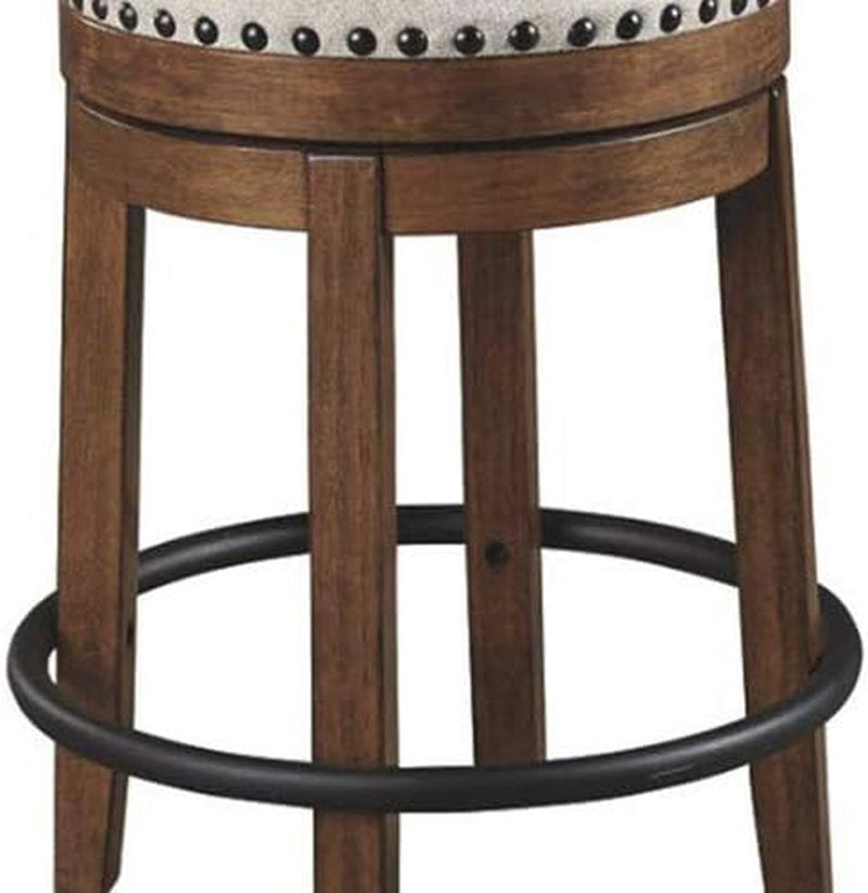 Valebeck Rustic Farmhouse 24.5” Counter Height Swivel Bar Stool, Brown