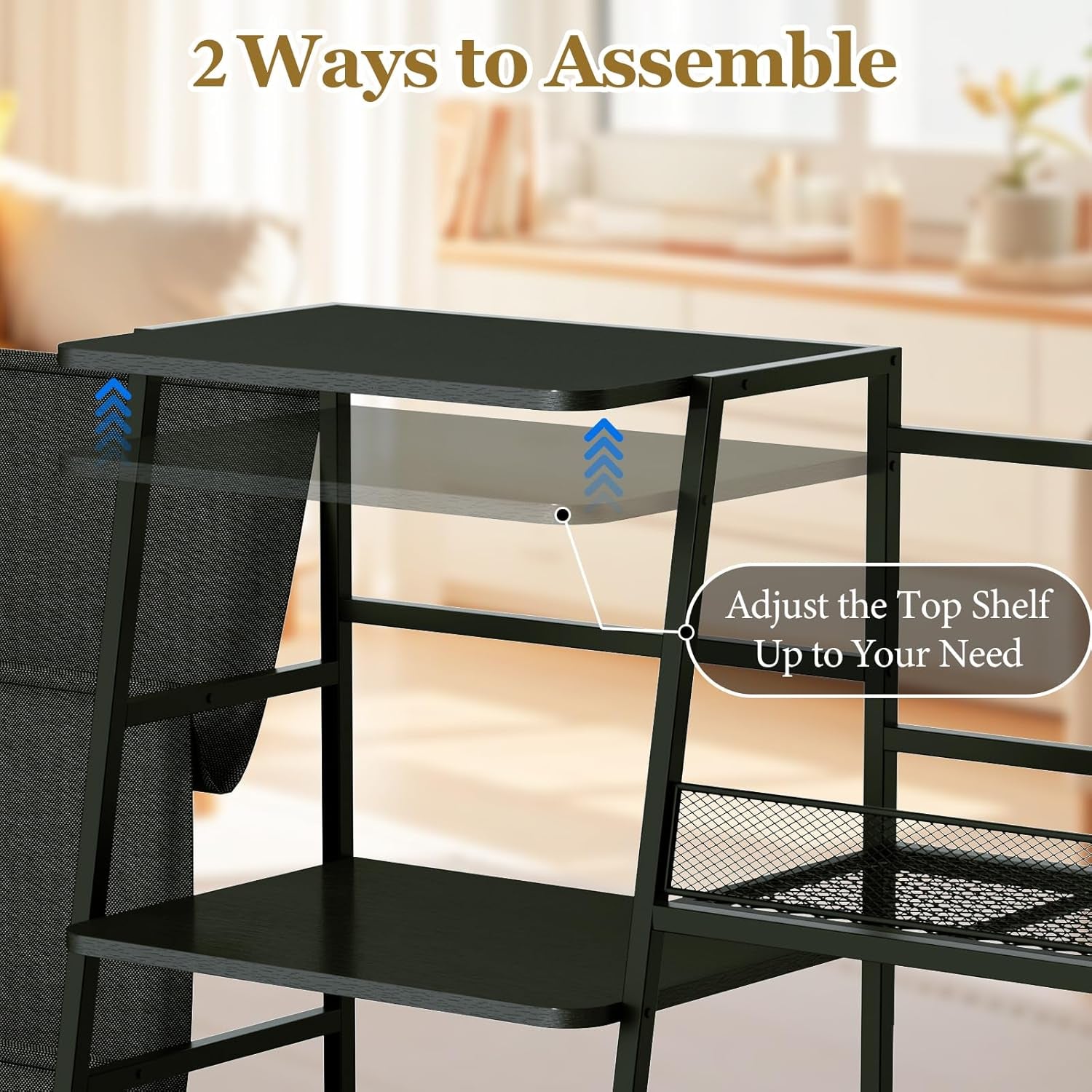 Record Player Stand with LED Lights, Record Player Table with Large Capacity Storage Holds up to 300 Albums, Vinyl Records Stands for Living Room, Turntable Stand Shelf for Albums, Black