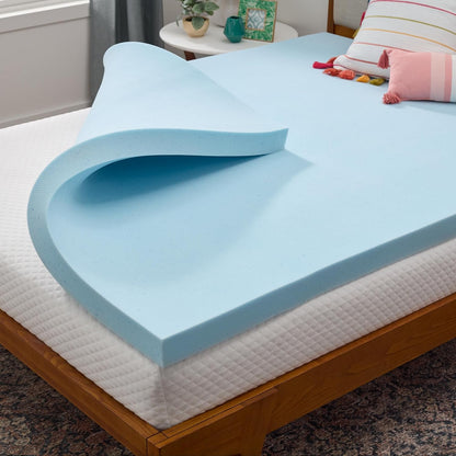 Memory Foam Mattress Topper - 3 Inch Gel Infused Memory Foam - Plush Feel - Cooling and Pressure Relieving - Certipur Certified - Dorm Room Essentials - Queen Size