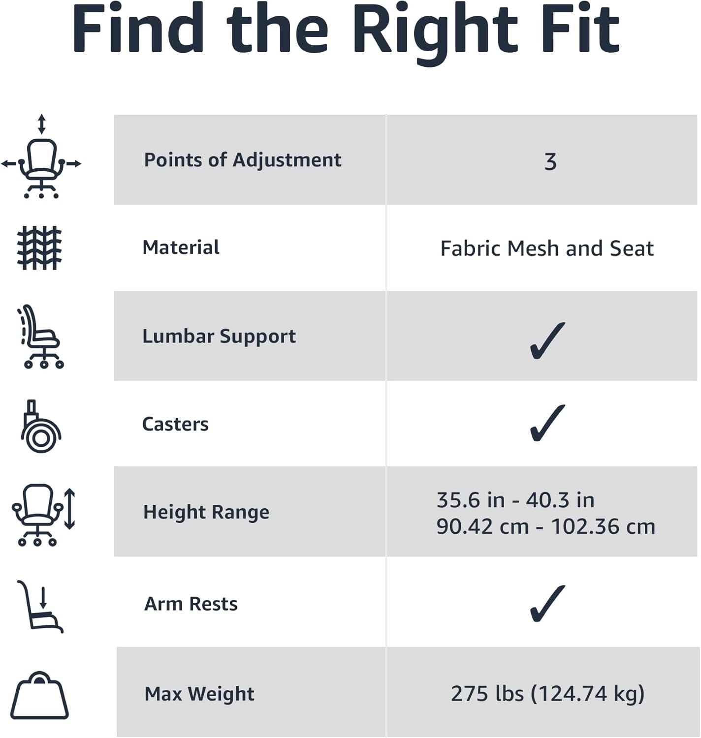Mesh Mid-Back Adjustable-Height 360-Degree Swivel Office Desk Chair with Armrests, Lumbar Support and Easy to Assemble, Black