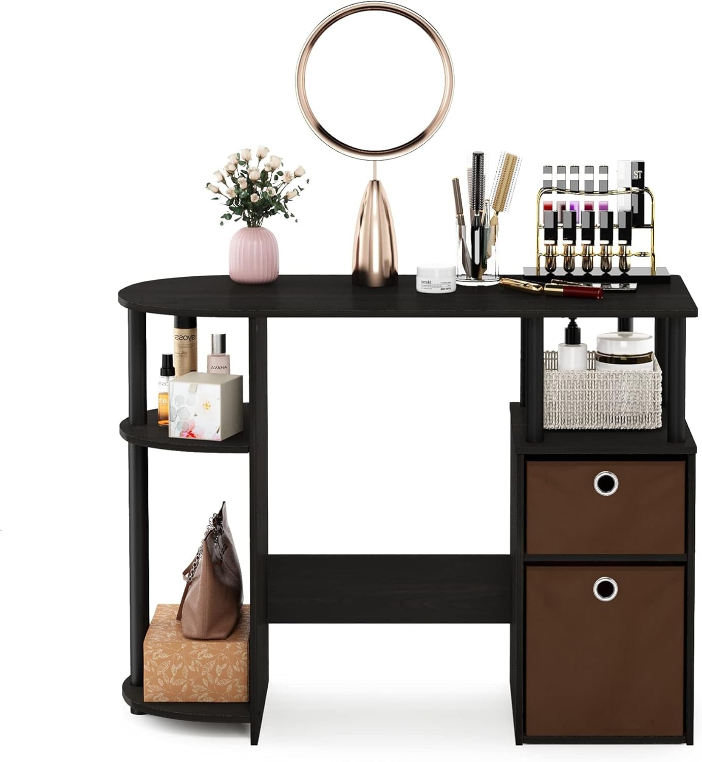 Jaya Computer Study Desk with Bin, Brown