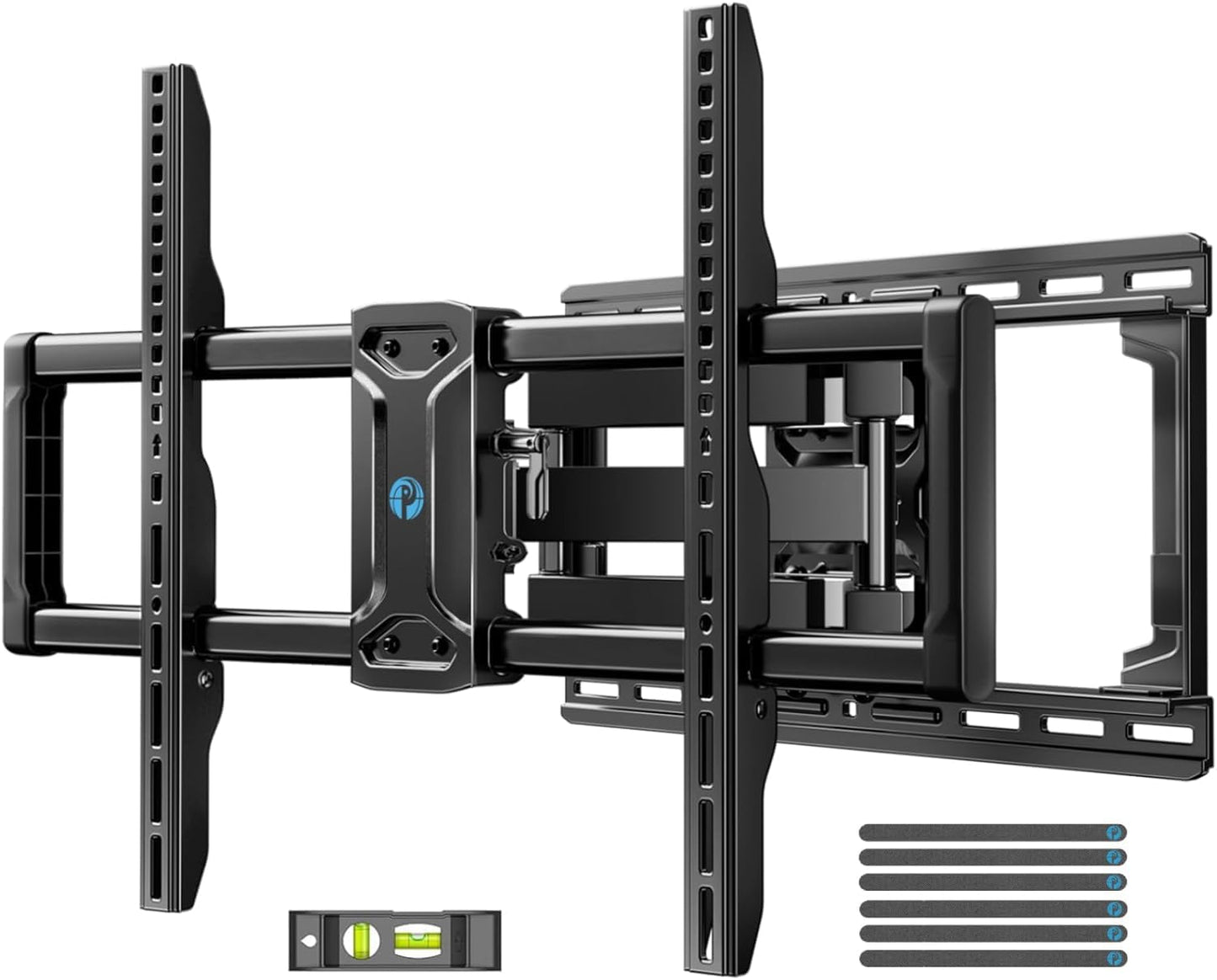 Full Motion TV Wall Mount for 42-85 Inch Flat Screen LED TV up to 132Lbs Swivel Dual Articulating Arms Mount, Tool-Free Tilt Bracket Max VESA 600X400Mm, Fits 8” 12” 16" Wood Studs