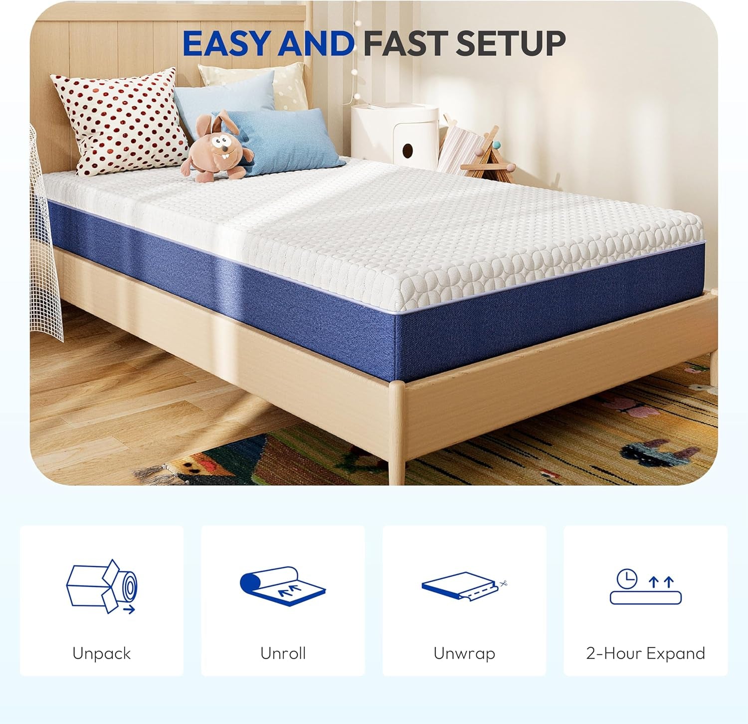 6 Inch Full Size Mattress, Firm Gel Memory Foam Full Mattress in a Box, Firm Back Support for Pressure Relief & Spinal Alignment, Certipur-Us Certified, Fiberglass-Free