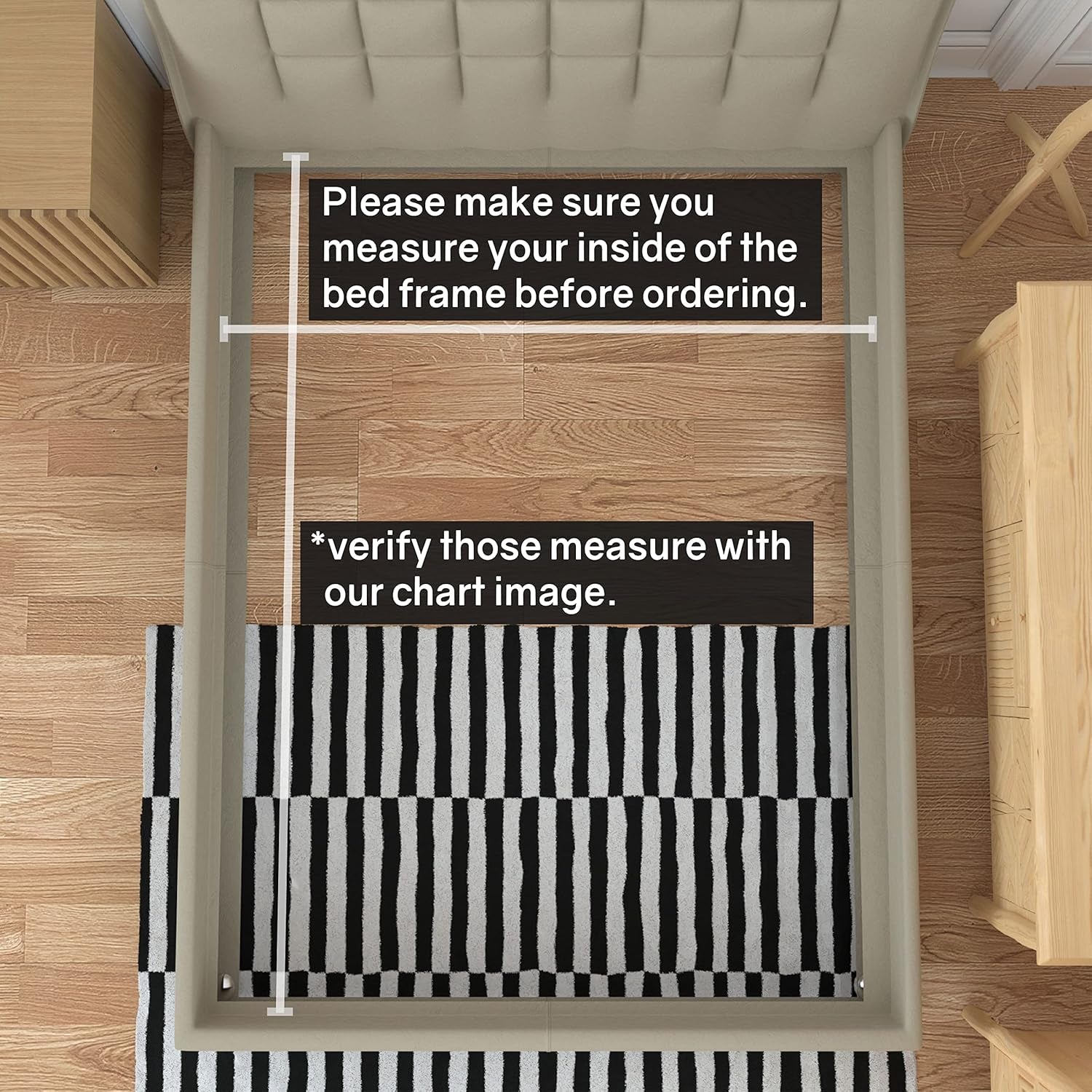 , 0.68-Inch Heavy Duty Vertical Mattress Support Wooden Bunkie Board/Bed Slats, Twin, Beige