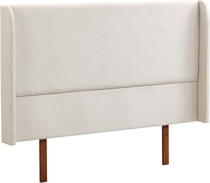 Ceyety King Size Wingback High Headboard, Upholstered Linen Fabric Headboard, Bamboo Wood, Easy Assembly, 48''H, Tan