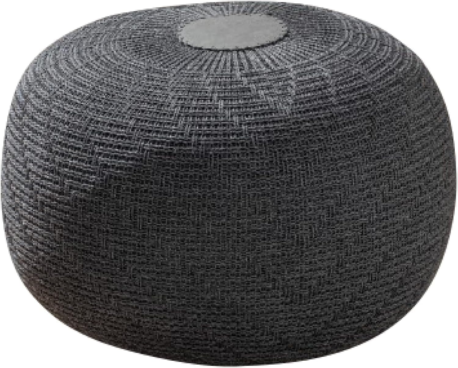 Large Ottoman Foot Stool, Knitted Foot Rest, round Pouf Chair, Modern Living Room Furniture Bean Bag, Room Decor, Bedroom Footstool, Boho Pouffe, Home Decor Poof, 20"W X 15"H, Anthracite