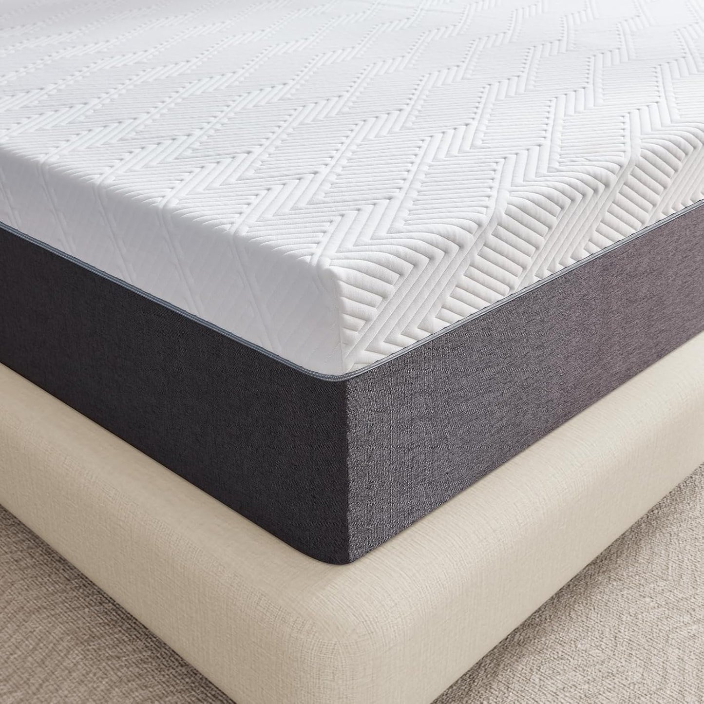 10 Inch Queen Mattress No Fiberglass Gel Memory Foam Mattress for Back Pain, Relieve Pressure with Medium Firm Support & Motion Isolation, Certified Safe Materials, 80" L X 60" W