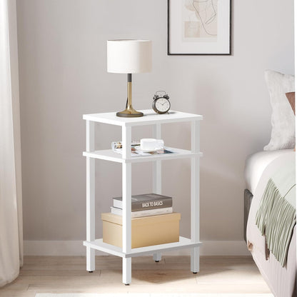 Set of 2 End Table, Side Table, Nightstand, 3-Tier Storage Shelf, Couch Table for Small Space TB01BW0492