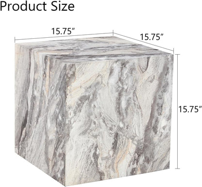Side Table, End Table Living Room Table, Modern Sofa Couch Table, Faux Marble End Table, Bedside Table Nightstand for Small Spaces, Bedroom