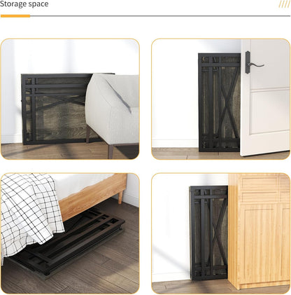 Narrow Folding Computer Desk 35 Inch, Writing Gaming Computer Camping Desk, Espresso