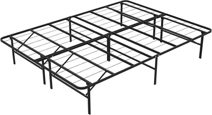 Queen Folding Platform Bed Frame, Heavy Duty Steel Construction with 14" Storage, Tool-Free Assembly, No Box Spring Required