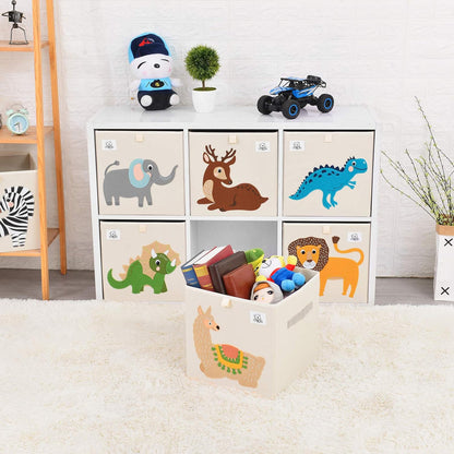 Foldable Animal Cube Storage Bins Fabric Toy Box/Chest/Organizer for Toddler/Kids Nursery, Playroom, 13 Inch (Triceratops)