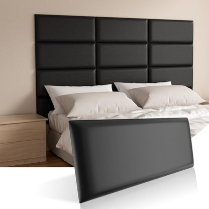 Upholstered self-adhesive 3D wall panel twin headboard