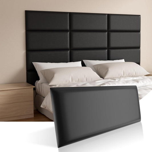 Twin Headboards, Self-Adhesive 3D Panels, Upholstered Wall Panels for Bedroom/Living Room (6 Pieces 9.84 in X 23.6 In)