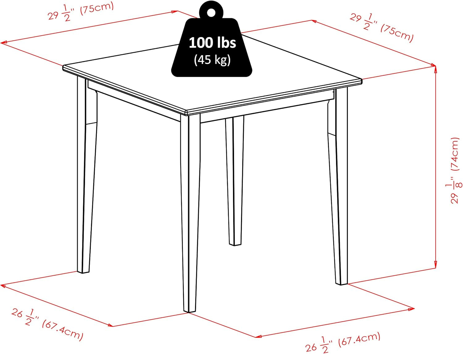 Groveland Dining Table, Square, for Dining Room, 29", Light Oak